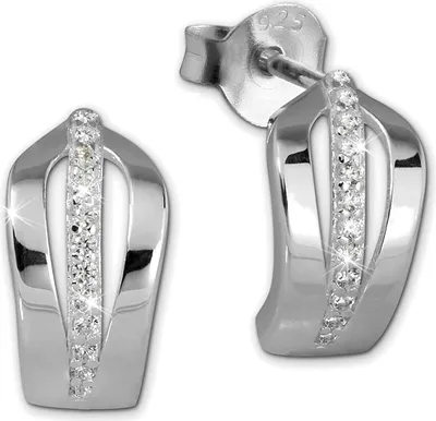 Produktbild von SilberDream Ohrstecker Silber Schmuck weiß 12 Zirkonias Damen Ohrringe SDO4273W