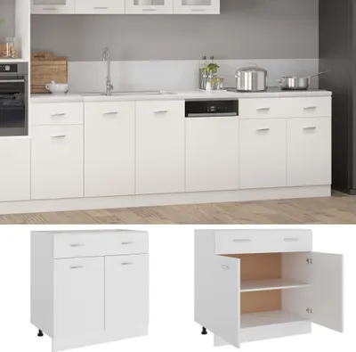 Produktbild von vidaXL Schubunterschrank Lyon Weiß 80x46x81,5 cm Holzwerkstoff