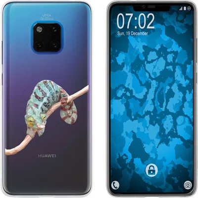 Produktbild von PhoneNatic Case kompatibel mit Huawei Mate 20 Pro Silikon-Hülle Vektor Tiere Camelion M7