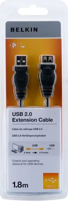 Produktbild von BELKIN USB 2.0 Kabel Verlängerung, 1,8m