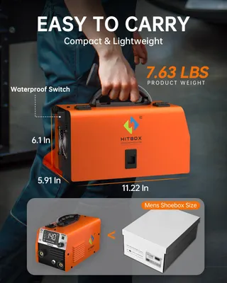 Imagen del producto de Máquina de soldar semiautomática - 200 W, tecnología de inversor - 6.32 kg - Para trabajos de metalurgia