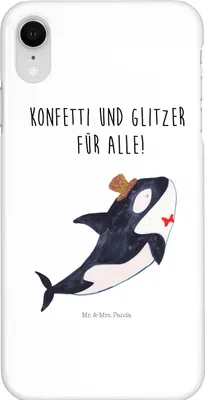 Produktbild von Mr. & Mrs. Panda Iphone XR Handyhülle Orca Zylinder - Weiß - Geschenk, Premium Kunststoff, Glückwunsch, Konfetti, Narwal, Fest, Meer, Handy Case, Geburtstag
