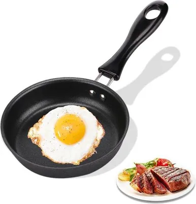 Produktbild von Wokpfanne - Pfanne - Antihaftbeschichtete Pfanne - Ø12cm - Mini - Mini-Antihaftpfanne - Geeignet für Induktion - Frei von PFAS - Schwarz marmoriert - Bratpfanne – Pfanne für kleine Gerichte – Bratpfanne – Speziell für Spiegeleier