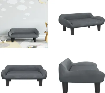 Immagine prodotto di vidaXL Divano per bambini grigio scuro 70x40x24 cm in velluto - Divano per bambini - Divani per bambini - Mini divano - Divano per cameretta