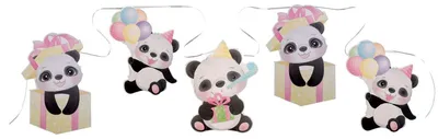 Produktbild von Panda Party Wimpelkette Girlande Pandabär