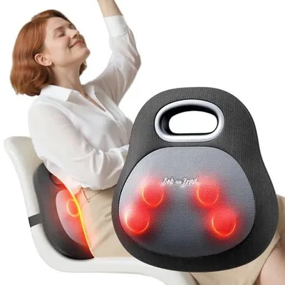 Zdjęcie produktu dla Masażer pleców szyi z grzaniem 4D shiatsu głębokie tkanki ergonomiczny