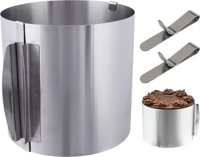 Obrázok produktu pre Obruč na tortu 15 cm nastaviteľná 16-30 koláčový krúžok + 2X  CLIP