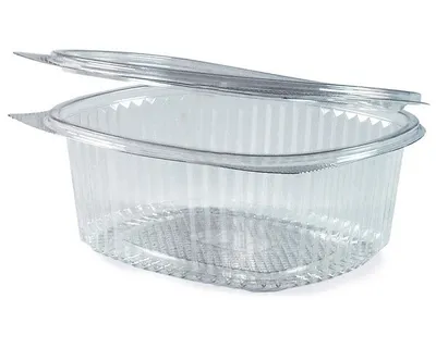 Produktbild von 50x Feinkostbecher oval klar mit Deckel 2000 ml (PET)