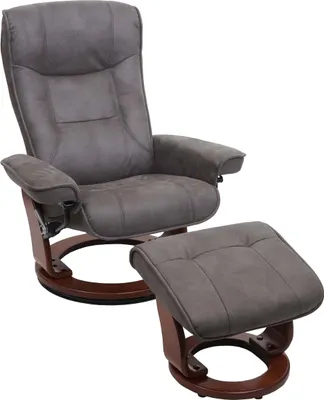 Obrázek produktu pro MCA Relax křeslo Hamilton, TV křeslo taburet, látka/textil 130kg nosnost  tmavě šedá, barva ořechu
