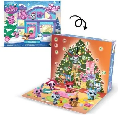 Obrázek produktu pro Adventní kalendář Littlest Pet Shop, Bandai, edice 2025, zvířátka a doplňky s zimní tematikou