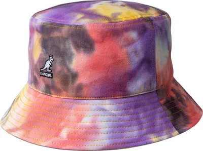 Kangol kanutschbarer Bucket Stoffhut Batic Tie Dye in rot