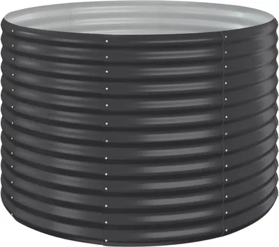 Image de vidaXL Lit surélevé Acier revêtu par poudre 100x100x68 cm Anthracite
