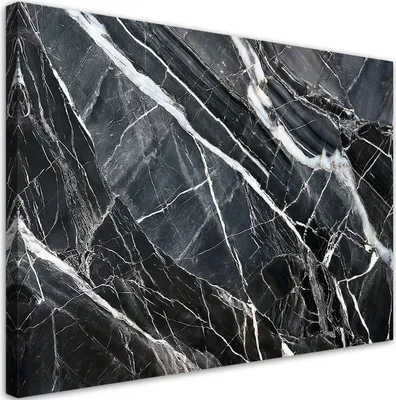 Produktbild von Leinwandbild Schwarz Weiß Marmor-Textur 120x80 Feeby Schwarz bild für die wand bereit zum aufhängen