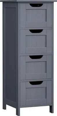 Produktbild von HolzwerkstoffVASAGLE Badmöbel Aufbewahrungsschrank mit 4 Schubladen 30 x 30 x 82 cm für Bad, Wohnzimmer, Esszimmer, Küche, Modern Style