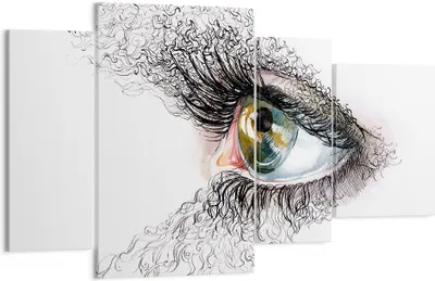 Produktbild von Bild auf Leinwand - Leinwandbild - Auge Menschliches Illustration Erwachsenen- - 120x70cm - Wand Bild - Wanddeko - Leinwanddruck - Bilder - Kunstdruck - Leinwand bilder - Wandkunst - DL120x70-3002