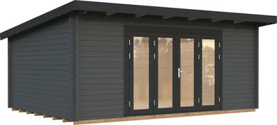 Produktbild von Gartenhaus Palmako Lea 19,4 m² inkl. Fußboden 578 x 451 cm dunkelgrau-anthrazit