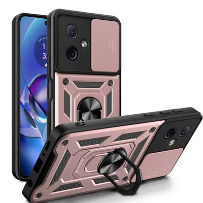 Produktbild von Outdoor Panzer Hülle Motorola Moto G54 Handyhülle mit Kameraschutz Ringhalter Rosegold
