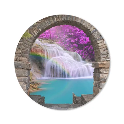 Produktbild von MuchoWow® Mauspad Mousepad Blumen - Regenbogen - Wasserfall - Ausblick 20x20 cm - Mousepads - Maus Mat - Pad - Mausunterlage - Schreibtischmatte