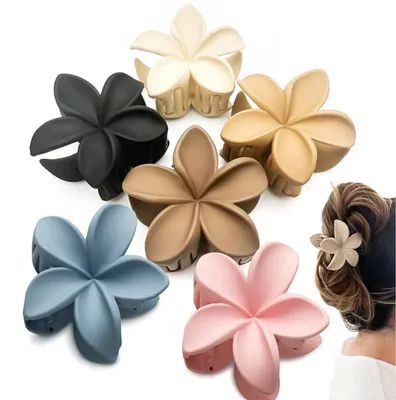 Productafbeelding van Set van 6 bloemenhaarspelden, antislip, mat afwerking, haarspelden voor dames, geschikt voor diverse kapsels