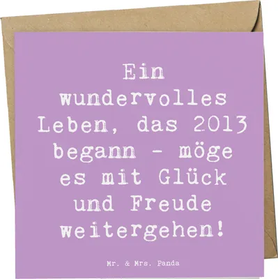 Produktbild von Mr. & Mrs. Panda Grußkarte Spruch 2013 Geburtstag Wundervoll - Lavendeltraum - Geschenk, Klappkarte, Glückwunsch, Leben, doppelkarte, anlasskarte, Geburtstagsfeier, Alter