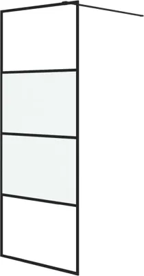Obrázok produktu pre vidaXL Sprchová zástena pre sprchový kút Walk-In Black 80x195 cm ESG Semi-Matt