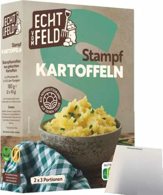 Produktbild von Echt vom Feld Stampfkartoffeln (180g Packung) + usy Block