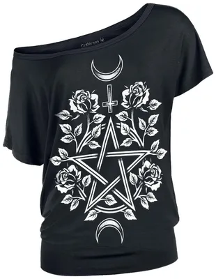 Produktbild von Gothicana by EMP Damen schwarzes lockeres T-Shirt mit Print M