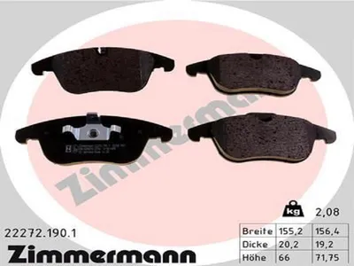Produktbild von ZIMMERMANN Bremsbeläge Satz Bremsklötze für JAGUAR XE (X760) 22272.190.1