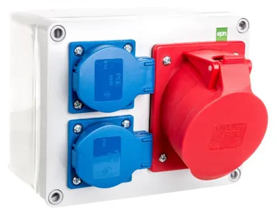 Obrázek produktu pro Rozvaděče pro stavební elektrické instalace, nástěnné rozvaděče, zásuvky CEE 16A, 32A, zásuvky PCE