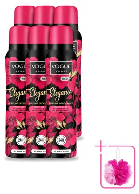 Obrázek produktu pro 6 kusů dámského parfémovaného deodorantu Vogue Elegance, objem 150 ml, výhodná sada