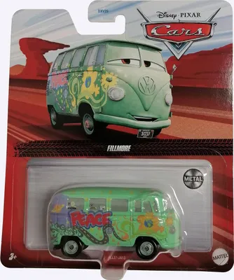 Obrázek produktu pro Mattel FLL37 Disney Pixar Cars Fillmore VW Bus Green Love Peace Flowerpower Toy Car Action Car
