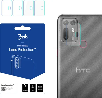 Produktbild von 3mk Hybridglas Lens Protection für HTC Desire 20+ Kamera Objektiv Kameralinse 0,16mm 6H (4 Stück)