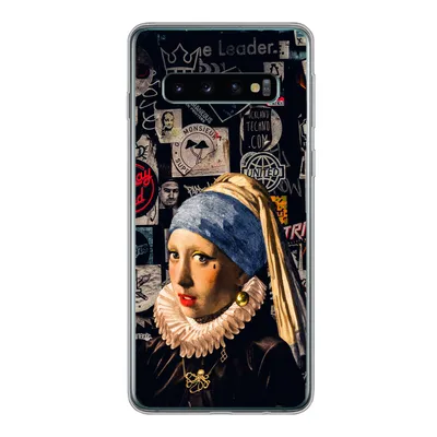 Produktbild von MuchoWow® Handyhülle Schutzhülle Hülle für Samsung Galaxy S10 Das Mädchen mit dem Perlenohrring - Tätowierung - Vermeer Silikon Softcase Handy Hülle - Handytasche