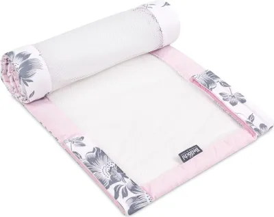 Produktbild von Atmungsaktive Mesh-Bettumrandung pink berry 180x30cm