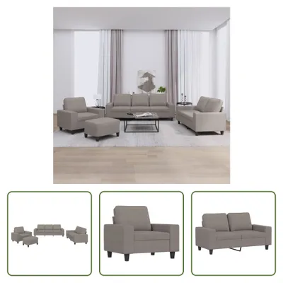 Produktbild von The Living Store 4-tlg. Sofagarnitur Taupe Stoff