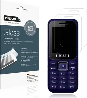 Produktbild von 2x Schutzfolie für I Kall K222 matt - Anti-Shock 9H Folie dipos Glass Kunststoffglas