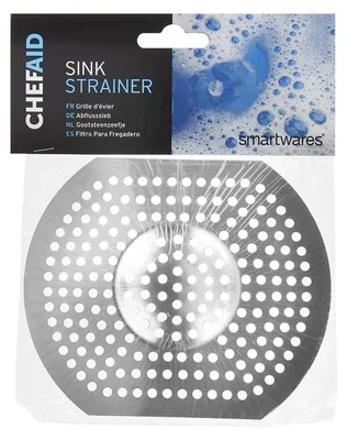 Zdjęcie produktu dla Chef Aid – Duże sitko do odpływu o wymiarach 13,5 x 11 cm, wykonane z aluminium, do zlewozmywaków