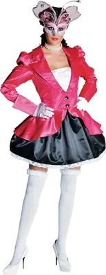 Produktbild von M211111-XS pink-schwarz Damen Zirkus Kleid Rokoko Kostüm Gr.XS