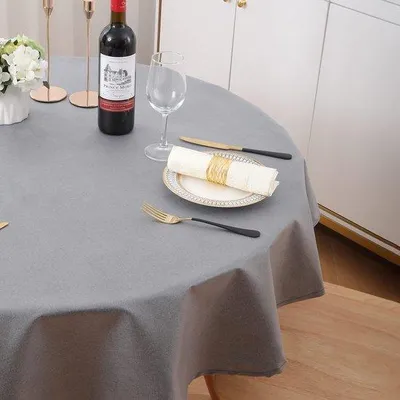 Produktbild von Unyqoos® wasserabweisende Tischdecke in Leinenoptik aus Polyester – hochwertig, knitterfrei & maschinenwaschbar, für Innen und Außen