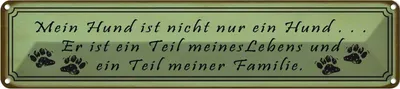 Produktbild von vianmo Blechschild 10x46 cm mein Hund ist nicht nur ein Tier Haustier
