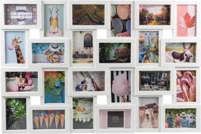 Produktbild von Henzo Fotorahmen - Magnolia Gallery - Collagerahmen für 24 Fotos - Fotogröße 10x15 cm - Weiß