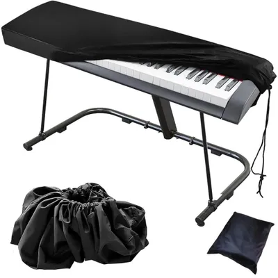 Produktbild von Klavier abdeckung - 88 Tasten - 140x44x19 cm - wasserdichte Staubschutzhülle mit Kordelzug - Schutzhülle für Klavier und Keyboard - Schwarz