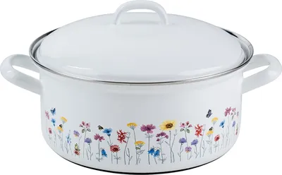 Produktbild von Riess Kasserolle Flora mit Deckel Ø22cm Country Emaille Induktion