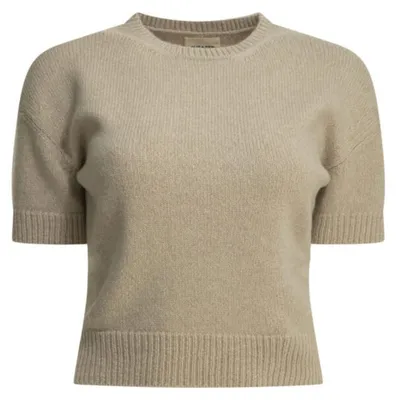 Imagen del producto de Jersey de punto Khaite para mujer, color beige, confeccionado en cachemira
