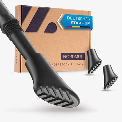 Produktbild von NORDMUT® Nordic Walking Stöcke Gummipuffer [14 Stück] Wanderstock Aufsätze für alle gängigen Trekkingstöcke – Walkingstöckepuffer Walking Pads für jedes Terrain