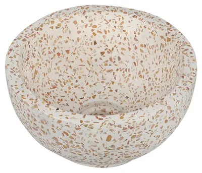 Produktbild von Differnz Boomer Waschschale - Terrazzo-Waschschale in runder Form - Durchmesser 21 x Höhe 12 cm - Farbe Beige - Modernes Design - Ohne Unterschrank verwendbar - Pro 1 Stück