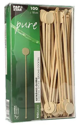 Immagine prodotto di PAPSTAR 88232 PAPSTAR Getränke-Quirle "pure", aus Bambus, Länge: 180 mm