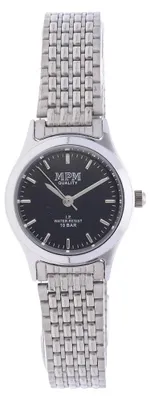 Produktbild von MPM-Quality Damenuhr Metall Silber Zifferblatt Silber/Schwarz Edelstahlarmband