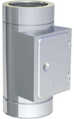 Produktbild von Jeremias DW-ECO 2.0 Doppelwand Edelstahl Abgassystem Revisionselement Rußschutztüre Ø 160mm bis 600°C N1