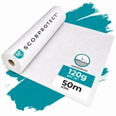 Produktbild von Scorprotect ® TSV Treppenschutzvlies selbsthaftend 120 g/m² weiß 1,00 m x 50 m : 1,00 m x 50 m Abmessung: 1,00 m x 50 m
